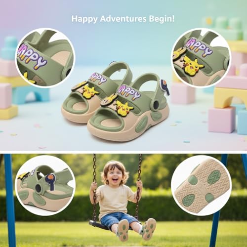 Image of GLJ Kids Comfort Clogs Sandals for Boy and Girl, 1 to 14 Years, Two-Strap Design, Easy to Wear Slip On, Dust and Waterproof, 1100