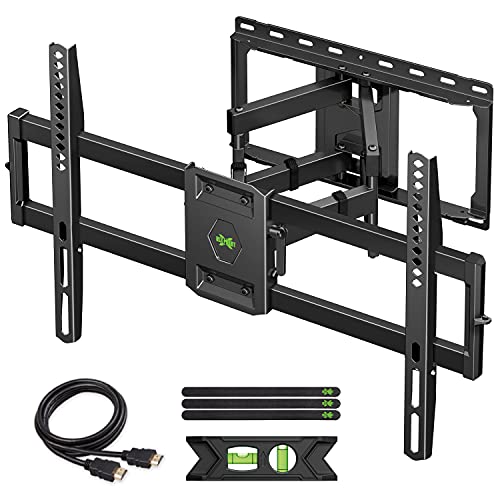 USX MOUNT Full Motion TV Wall Mount for Most 47-84 inch Flat Screen/LED/4K TVs, TV Mount Bracket Dual Swivel Articulating Tilt 6 Arms, Max VESA 600x400mm, Holds up to 132lbs, Up to 16