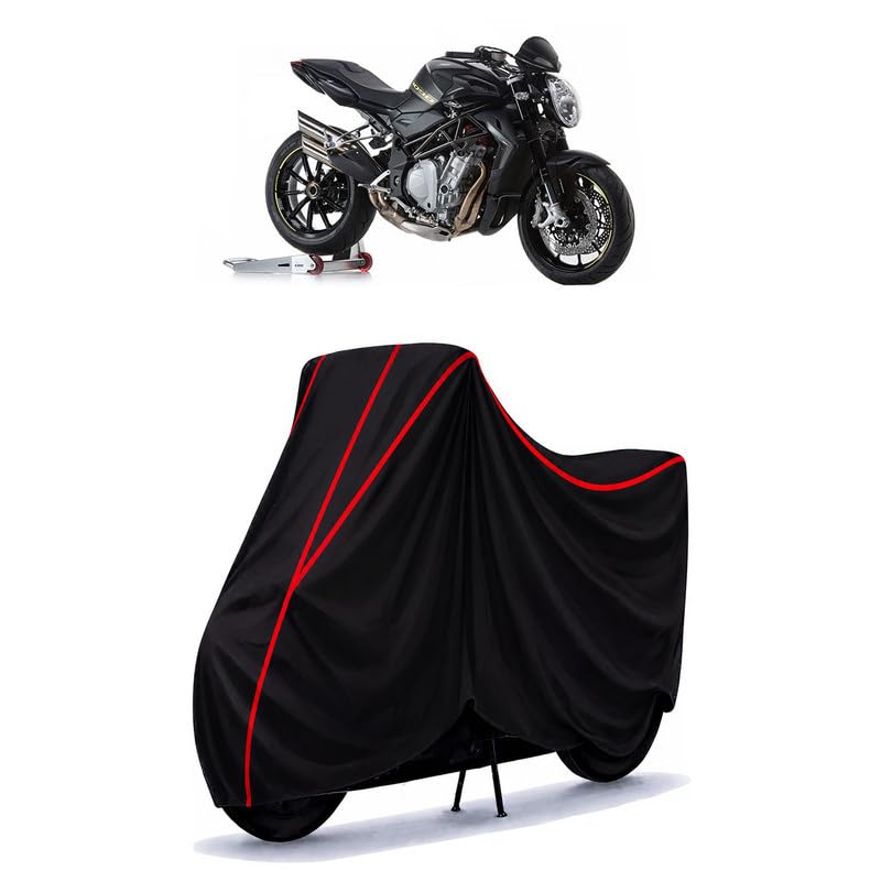 Image of MV Agusta Brutale 1090 Water Resistant Bike Cover for All Motorcycles & Rain | Heavy Duty Taffeta Fabric | UV Protection, Dustproof, Scratchproof | All Weather Two Wheeler Cover with Elastic Bottom