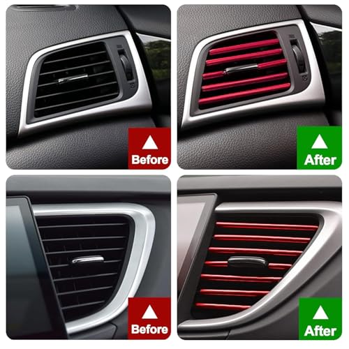 Image of Universal Car AC Vent Outlet Decoration Strip, Waterproof Bendable Air Vent Outlet Trim Decoration, Suitable for Most Air Vent Outlet