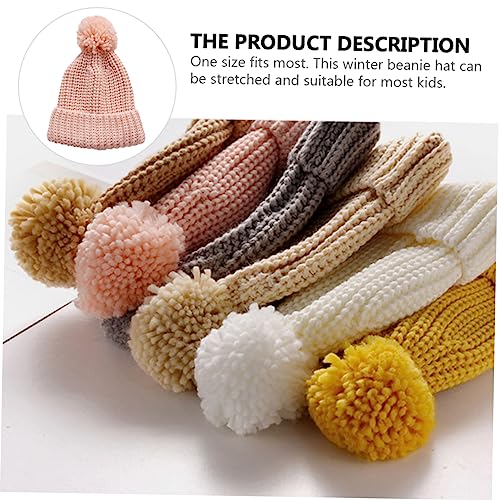 BESPORTBLE Baby Knitted Hat Thick Warm Wool Beanie for Boys and Girls Cute Candy Color Knit Cap for Winter Windproof Design Pink3