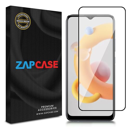 Image of ZAP CASE HD Plus Tempered Glass Screen Protector Compatible For Realme C11 2021 (Black) Edge To Edge Coverage With Easy Installation Kit