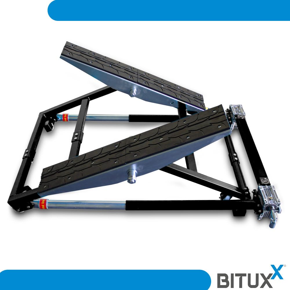 BITUXX Kipphebebühne Mobile Werkstatt Hebebühne Wagenheber Kurzhub PKW Lift bis 2000 kg 2T Schwarz