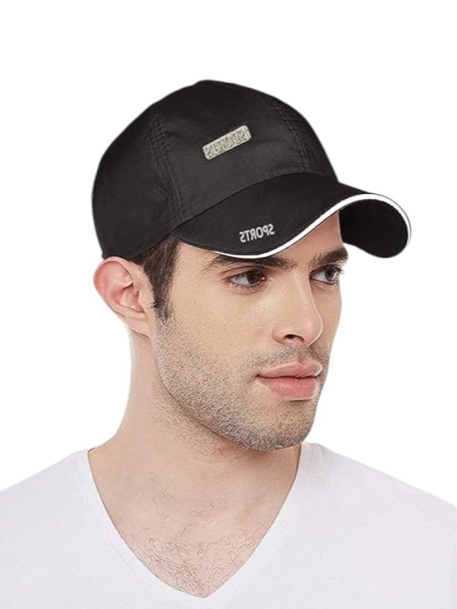 drunken Soft Cotton Adjustable Unisex Cap for Men & Women | Stylish Freesize Summer Baseball, Sports, Cricket, Gym, Dance Cap | Branded Comfortable Head Hat with Strap | Black All Sports Topi-picture-14