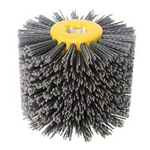 XHXseller Spazzola per Ruote smerigliatrice per Legno, Mola per lucidare, Spazzola per Ruote, Diametro Esterno 120 mm, Diametro Interno 19 mm (Nero + Giallo)