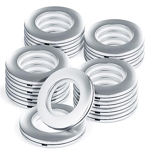 WCIC Anneaux Œillets Plastique Rigide 16 Pièces - Diamètre Intérieur 40 mm avec Clips Intégrés pour Rideaux de Douche/Fenêtre/Salle de Bain, Installation Rapide...