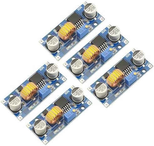 XLX 5PCS 5A Dc-Dc Adjustable XL4015 Step-Down Module 4-38V Input 1.25-36V Output Constant Current Regulator High Power High Efficiency Low Ripple Converter for Charging or LED Driver Module