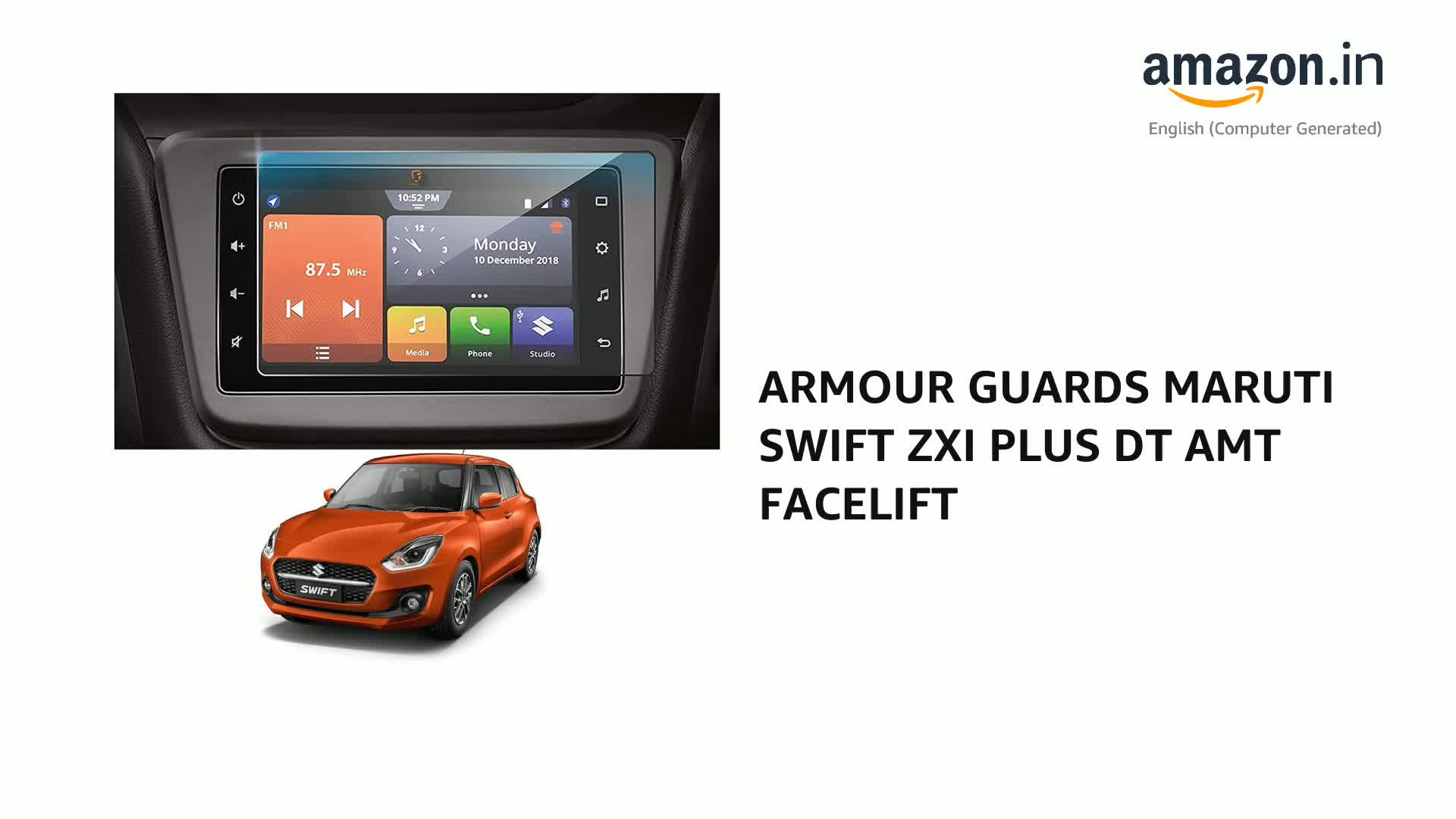 ARMOUR GUARDS MARUTI SWIFT ZXI PLUS DT AMT FACELIFT (2021) (7 INCH
