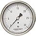 Ashcroft Duralife Type 1009 Stainless Steel Case Dry Filled Pressure Gauge, Stainless Steel Tube and Socket, 3.5" Dial Size, 1/4" NPT Lower Back Connection, 0/30 psi Pressure Range