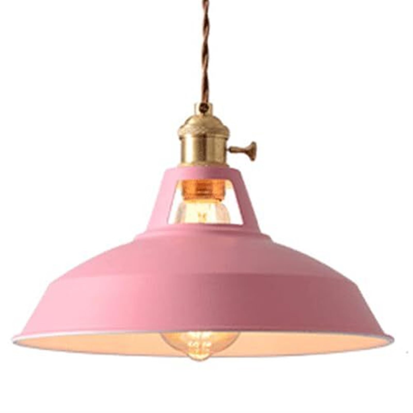 HXYSXHJUO Minimalist Wrought Iron Pendant Light with Colored Lampshade - E27 Base Flush Mount Chandelier for Balcony & Dining Room Décor(Pink)
