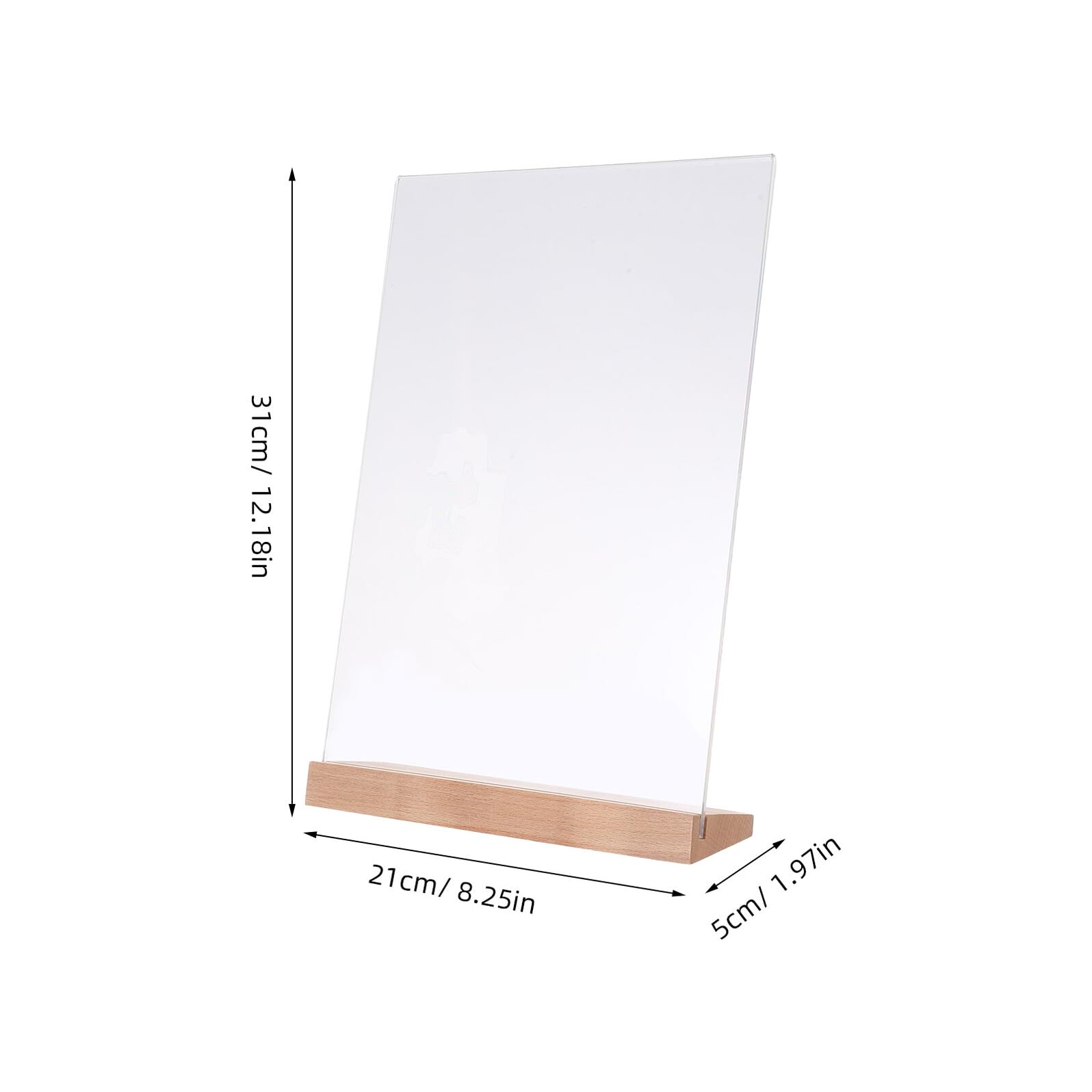 Sosoport Tischkartenhalter 3 Stück aus Acryl mit Holzsockel in L-form