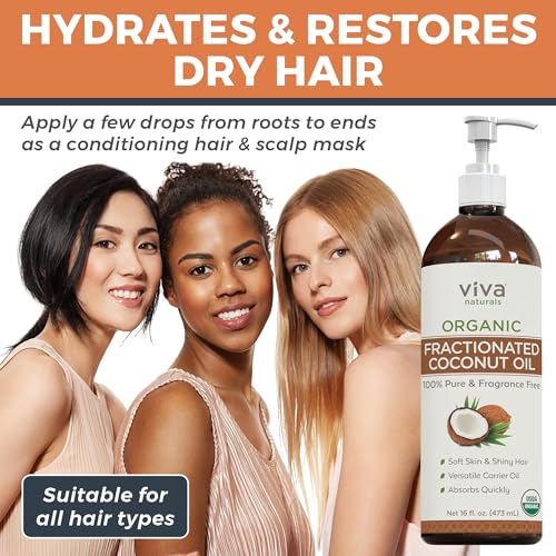 Viva Naturals 2062 Organic Fractionated Coconut Oil - Skin & Hair Moisturizer, Relaxing Massage And Body Oil thumb #3