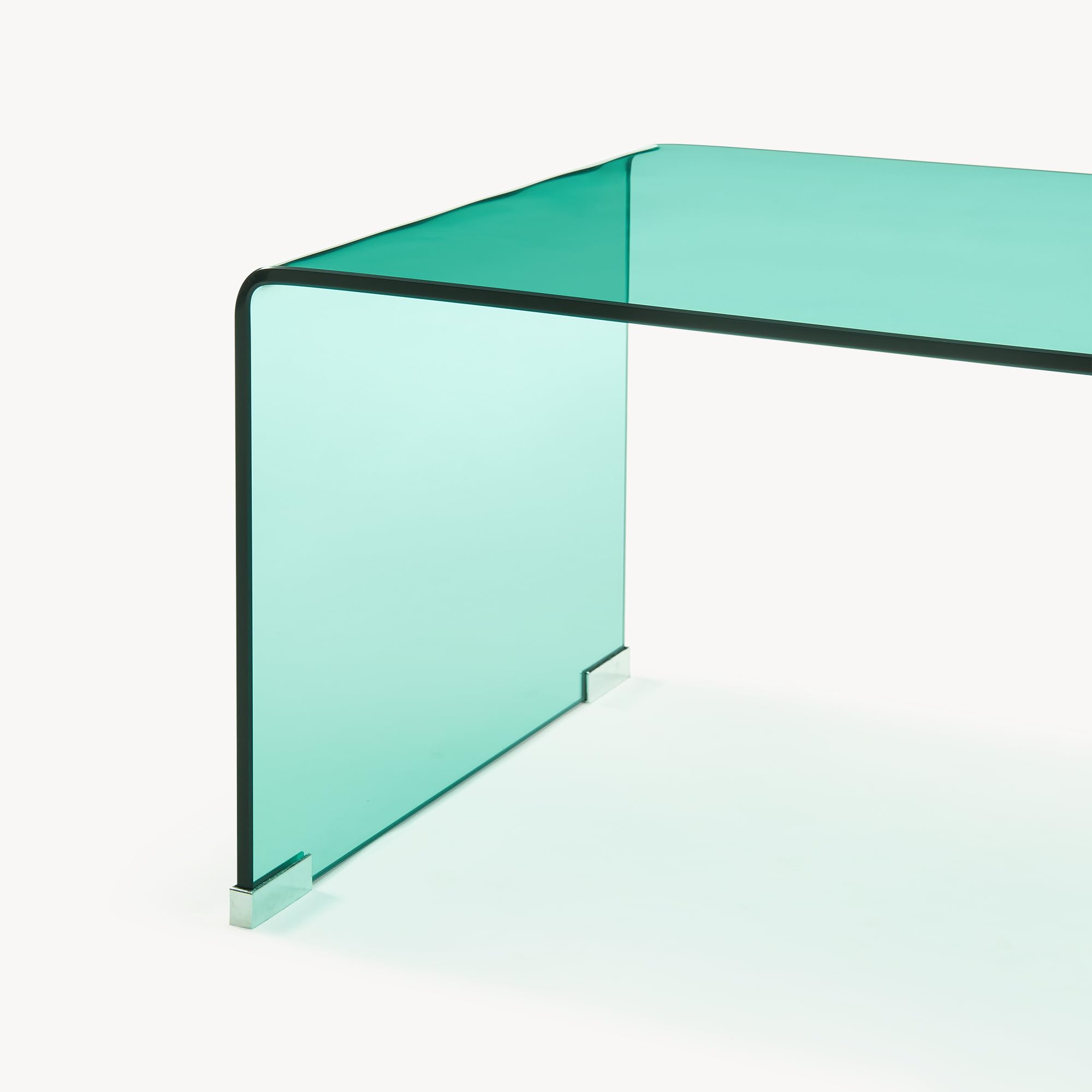 [en.casa] Table Basse Väsas en Verre Trempé de 10 mm Grand Plateau Rectangulaire Capacité de Charge 30 kg Design Élégant et Intemporel pour Salon Bureau 90 x 45 x 35 cm Vert