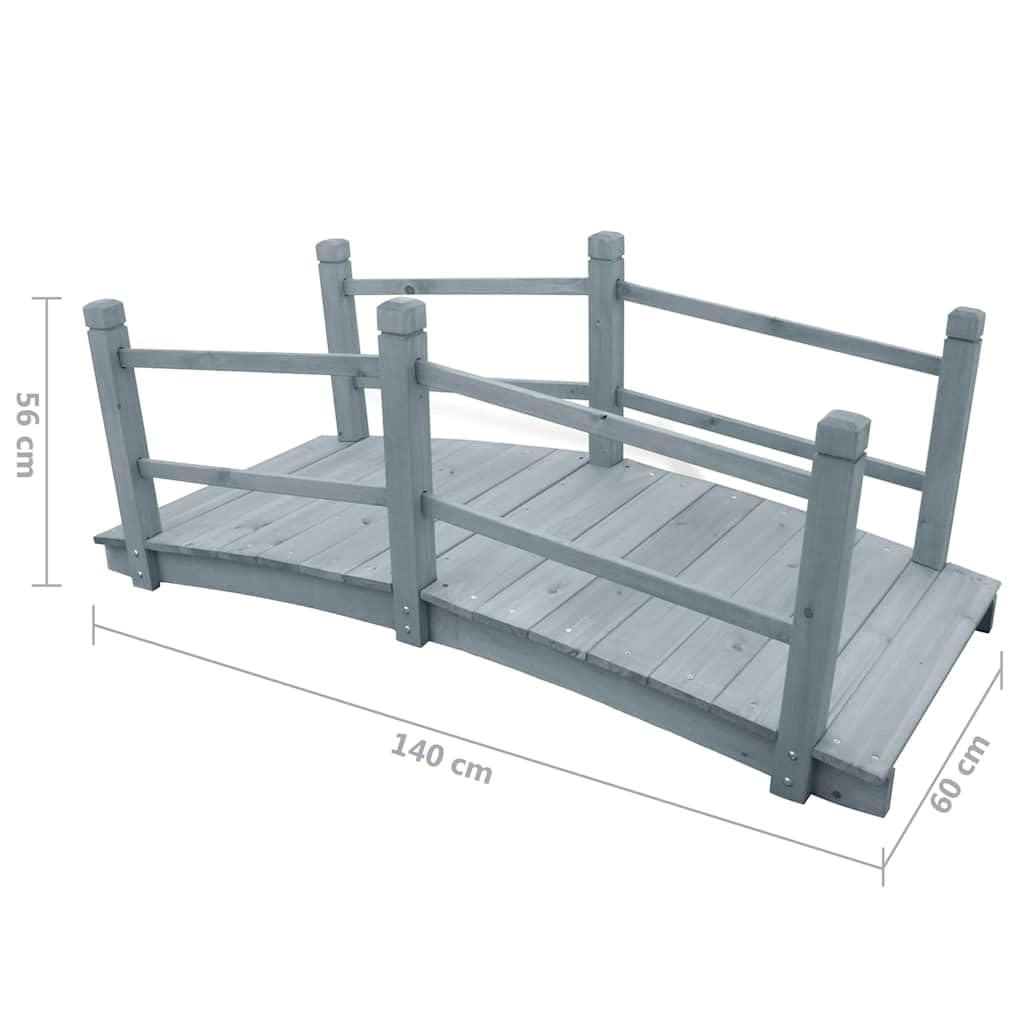 Générique Pont de Jardin Gris 140x60x56 cm Bois de Sapin Massif,310040