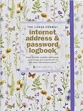 Wildflower Garden Large Internet Address & Password Logbook (with removable cover band for security)