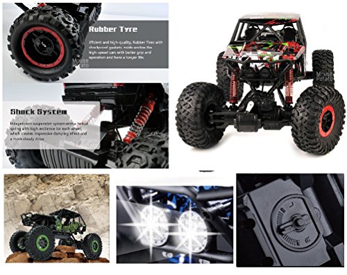Image of Plastic 1:10 Rock Crawler 4WD Monster Truck Rally Car with Suspension (Green)