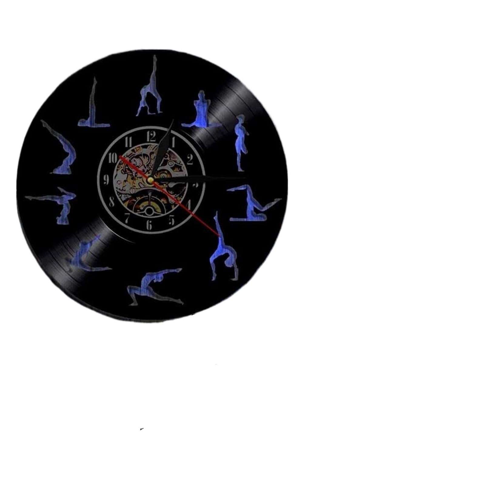 Rekordowy zegar ścienny cichy retro zen dekoracyjny zegarek (z diodami LED)