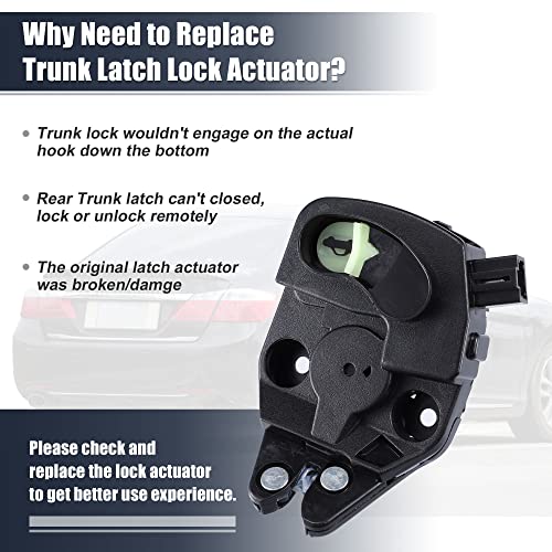 Image of X AUTOHAUX Rear Side Trunk Latch Actuator Assembly for Honda Accord 2013-2017 for Acura TLX 2015-2020 74851-T2A-A01 74851T2AA01