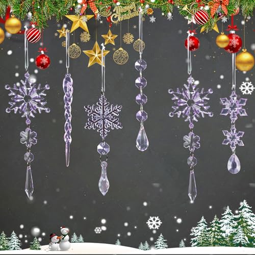 Image of Crystal Ornaments for Christmas Tree Winter Wonderland Decorations