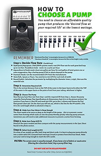PonicsPump 120 GPH Submersible Pump for Fountains, Statuary, Aquariums & more. Comes with 1 year limited warranty. (120 GPH : 16' Cord) - Thumbnail 7