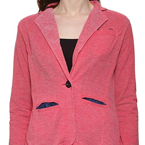 Image of PINACOLADA Solid Single Breasted Casual Women Full Sleeve Blazer (Red)(AZW119BZR BLAZERBT W PLN PH AZ XL)