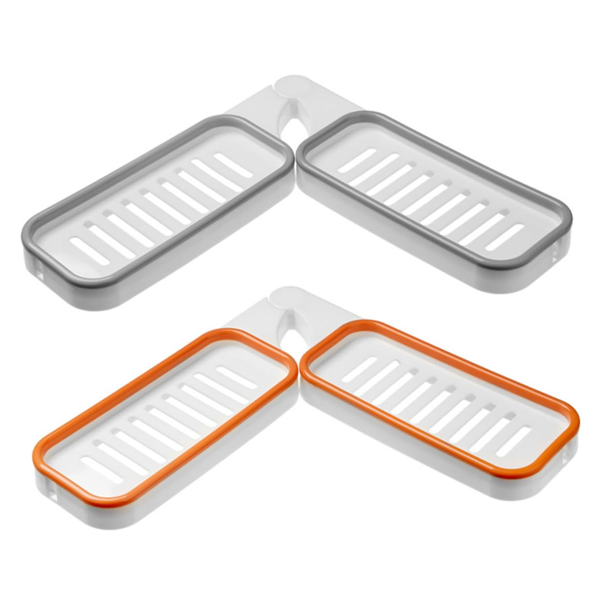 Cabilock 2Pcs Wall Mounted Bathroom Storage Racks Foldable Toiletry Shelf Holders Material Stylish Organizer for Shampoo Cosmetics and Items Grey