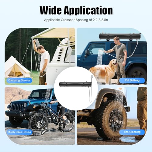 Tanque de agua portátil para camping, ducha de agua para rack de techo con bolsa de almacenamiento y manguera de 5.58 pies, suministro de agua para exteriores para SUVs, sedanes, RVs y camiones miniatura 5