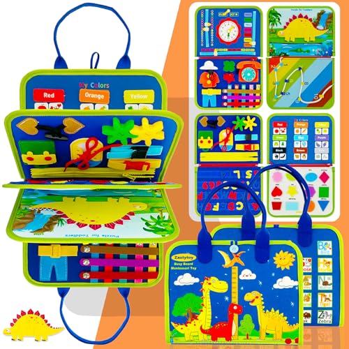 Image of Zaztytoy Busy Board Book Montessori Toy for Toddlers 1-4, 26 in 1 Educational Felt Learning Toy for Fine Motor Skills - Perfect Travel Companion and Gift for Boys and Girls