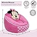 Disney Minnie Mouse Kids Foam Filled Bean Bag Chair, Soft Plush Character Lounge Seat for Bedroom or Playroom