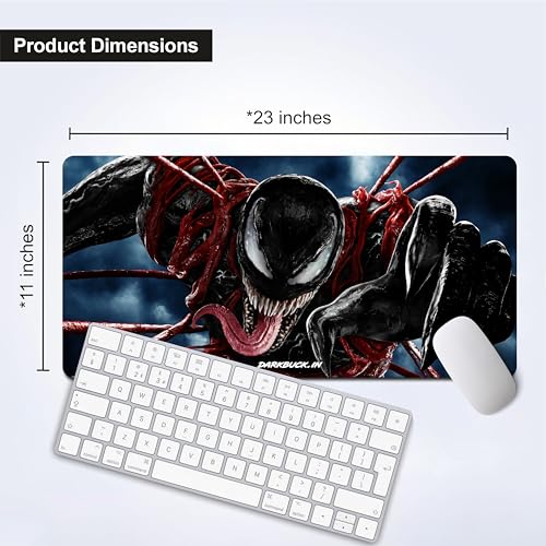 Image of Darkbuck Marvel Extended Mouse Pad Laptop Desktop PC Gaming Long Mousepads Rubber Base with - Anti Skid (595MM x 290MM x 3MM) Venom
