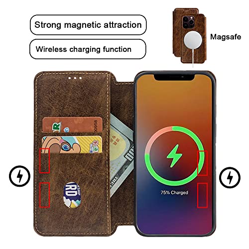 Couverture de portefeuille iPhone 14 Plus : étui cuir à clapet aimanté - 4