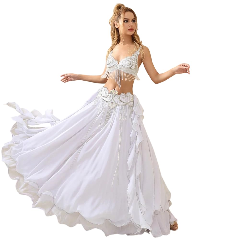 ROYAL SMEELA Bauchtanz kostüm Damen Set Karnevals kostüm Bauchtanz BH gürtel Rock Anzug Bauchtanz-Kleidung Profi Bauchtanz-Set Bauchtänzerin Kostüme Bauch tanzen Kostum Bauchtanz-Outfits für Frauen