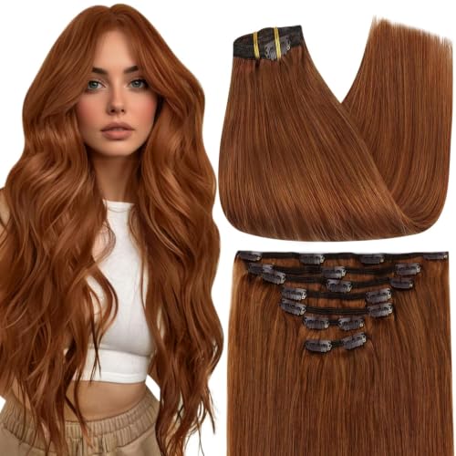 Full Shine Copper Clip in Hair Extensions