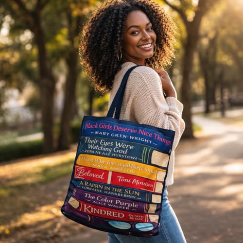 Bolsa tote de lona para amantes de la literatura afroamericana, regalo para lectores, bolso grande y oversize para mujer miniatura 2