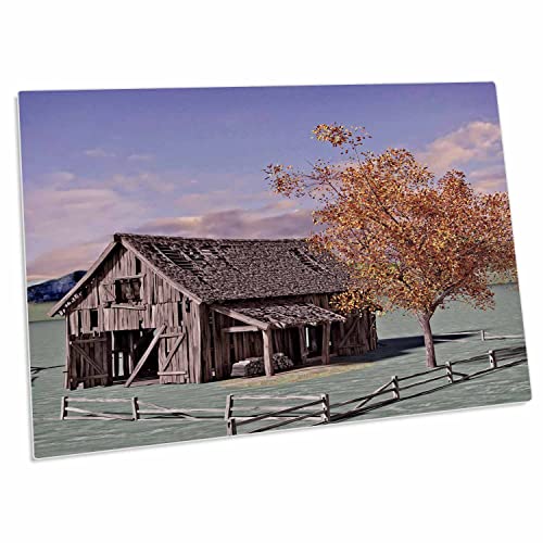 3dRose Desk Pad con diseño Old Barn Close Up en otoño