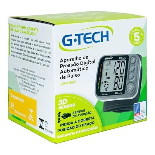 Aparelho Medidor De Pressão Arterial Digital G-tech Gp450sp