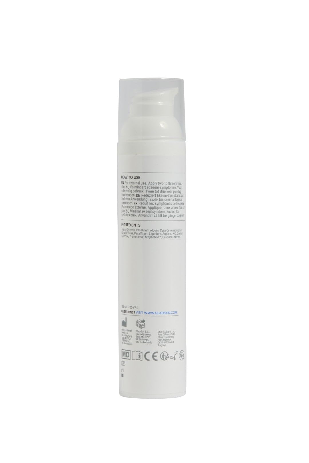 Gladskin ECZEMACT Cream Eczemact Cream 100 ml | hilft bei Neurodermitis gegen Juckreiz und Rötungen | Hypoallergen und dermatologisch getestet für Erwachsene und Kinder