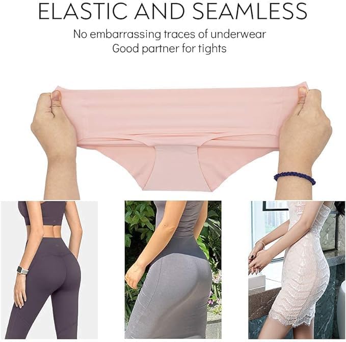 Image of LOURYN KOULYN No Show Underwear for Women Seamless High Cut Briefs Mid-Waist Soft No Panty Lines,Pack of 5