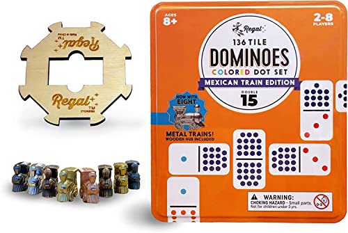 Regal Games Mexican Train Double 15 Dominoes Set For Adults & Kids thumb #1