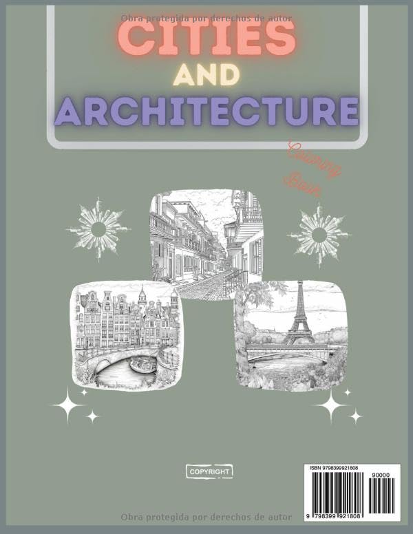 Miniatura 2 de Ciudades, paisajes y arquitectura Libro para colorear + 25 ilustraciones con los paisajes más emblemáticos y bonitos del mundo. Para adultos y