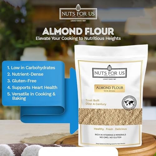 Image of Nuts For Us Natural Almond Flour (400g) | Pure Badam Powder for Baking & Keto Diet | Gluten-Free, High Protein Low Carb Keto Flour | Finely Ground Almonds