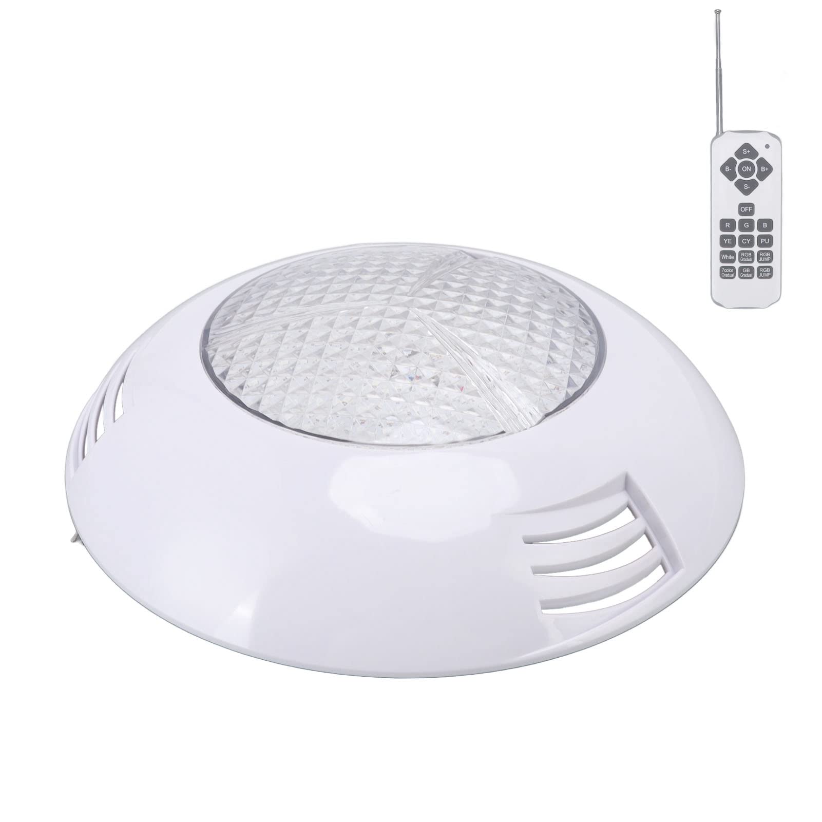Fafeicy Oświetlenie Basenowe LED AC12V Światło Basenowe RGB 25W ABS PC IP68 Wodoodporne Zdalne Sterowanie Podwodne światło do Basenów Akwaria o Wysokiej Przepuszczalności Długa żywotność (25W)