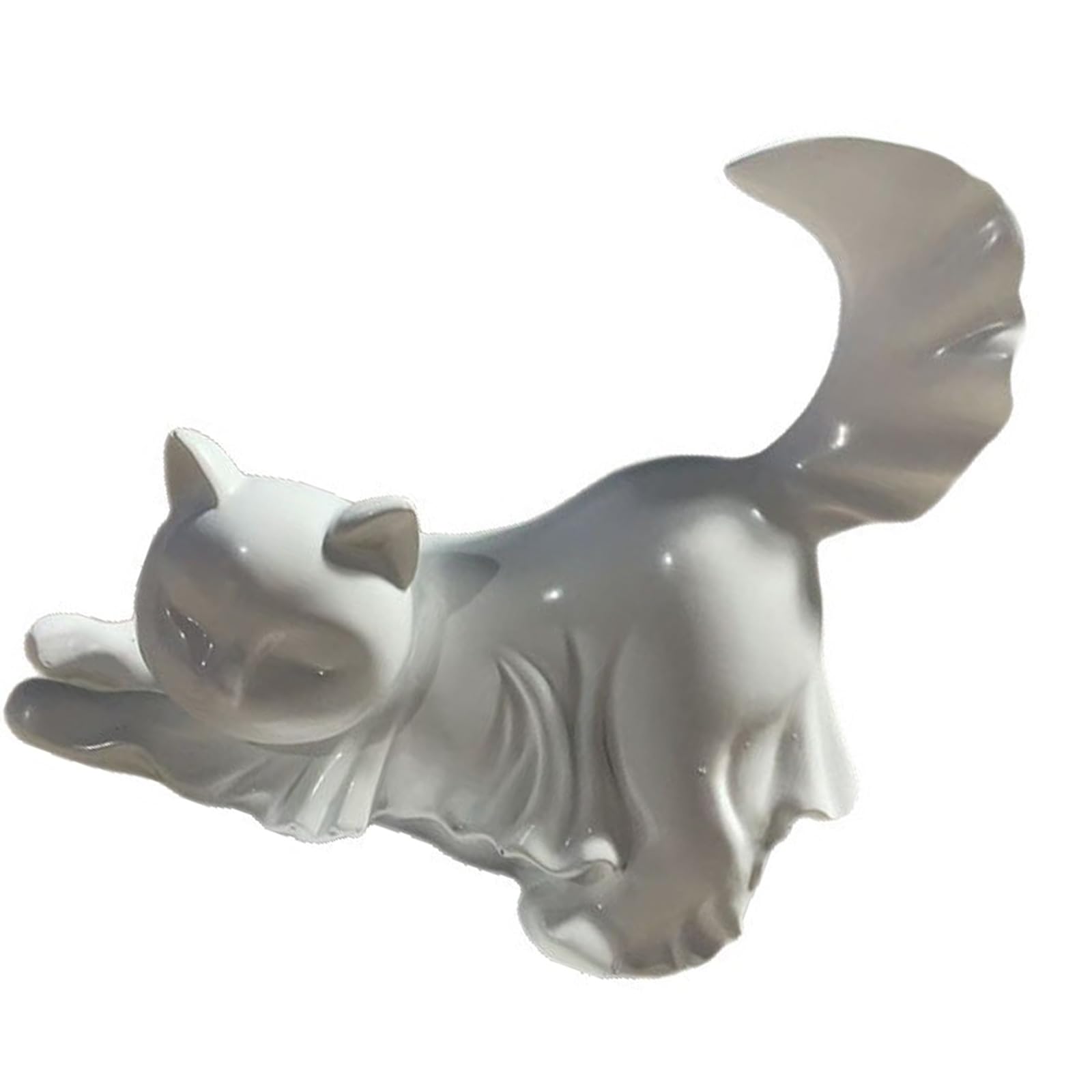 Hsioluted Ghostly Kitten Resin Figure Statue Halloween Theme Decoration Art Sculpture for Garden Yard Indoor and Outdoor Display Kitten Halloween Decoration
