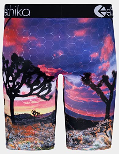 Ethika Men’s Boxer Brief, Knee Length, 4-Way Stretch Performance Underwear with Graphic Prints – Area Trippy 1 (YBL, M)2