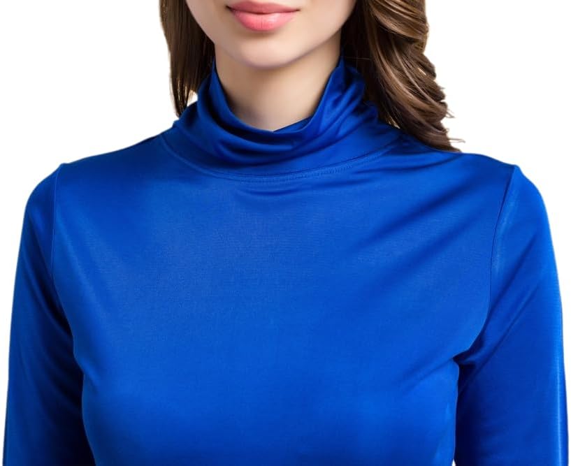 Womens Silk Tops Turtleneck Long Sleeve Mulberry Silk Thermal Shirts Layer Tops Slim High Neck Blouse Undershirts - Image 5