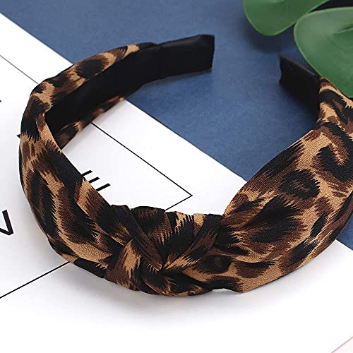 Kicosy 2Pcs Headbands For Women Leopard Headband Knotted Headband For Girls Fashion Wide Headband Non Slip Hairband Elastic Hair Accessories thumb #5