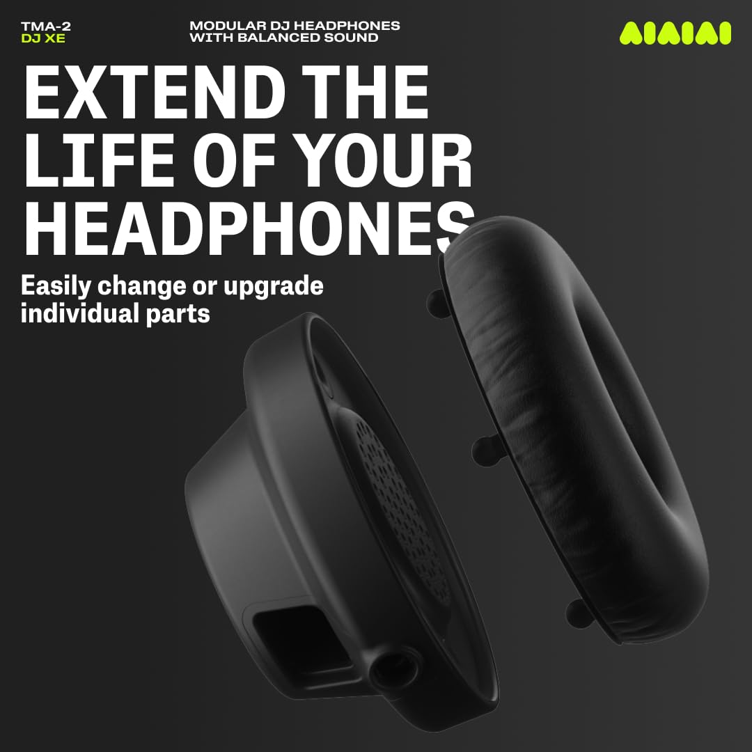 AIAIAI TMA-2 DJ XE - Casque DJ Professionnel on-Ear avec Son équilibré et Clair, Coussinets à Haute Isolation et Poids de Seulement 168 g, Design modulaire avec pièces Facilement remplaçables
