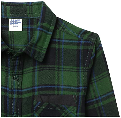 Image of Amazon Brand - Jam & Honey Boys 100% Cotton Printed Regular Fit Long Sleeve Shirt