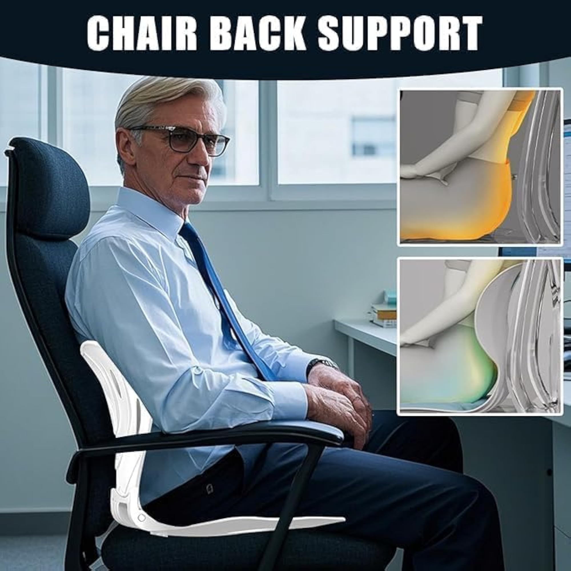 Foldable Ergonomic Chair Cushion with Back Support