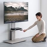 タンスのゲン テレビスタンド 電動【上下/左右首振り】32～65型対応 高さ調節 震度７ クリア キャスター付き 衝突防止センサー 可動式棚板 転倒防止ワイヤー 45400092(85066)